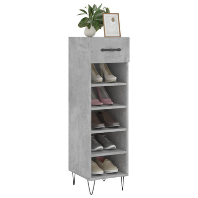 Shoe Cabinet Concrete Grey 30x35x105 cm Engineered Wood