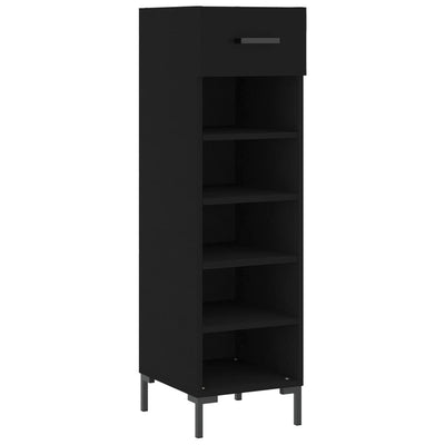 Shoe Cabinet Black 30x35x105 cm Engineered Wood