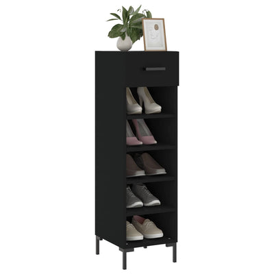 Shoe Cabinet Black 30x35x105 cm Engineered Wood