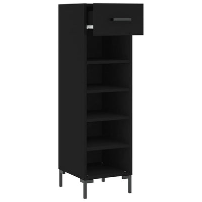 Shoe Cabinet Black 30x35x105 cm Engineered Wood