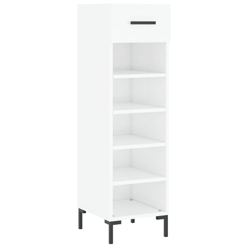 Shoe Cabinet High Gloss White 30x35x105 cm Engineered Wood