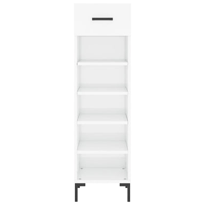 Shoe Cabinet High Gloss White 30x35x105 cm Engineered Wood