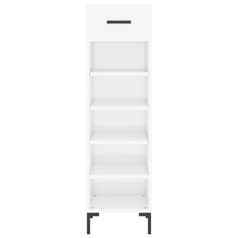 Shoe Cabinet High Gloss White 30x35x105 cm Engineered Wood