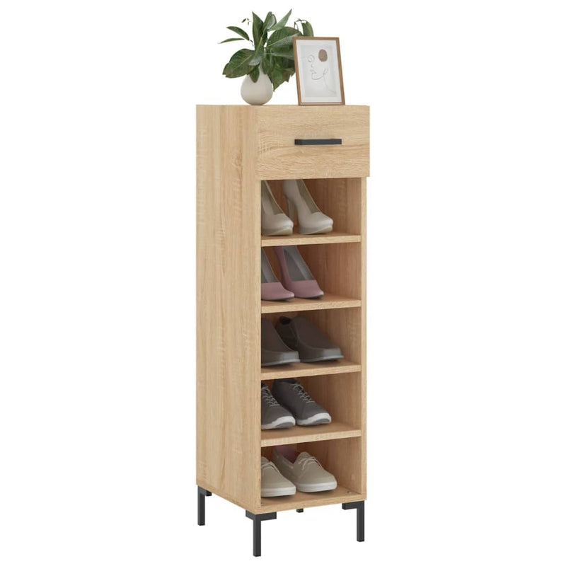 Shoe Cabinet Sonoma Oak 30x35x105 cm Engineered Wood