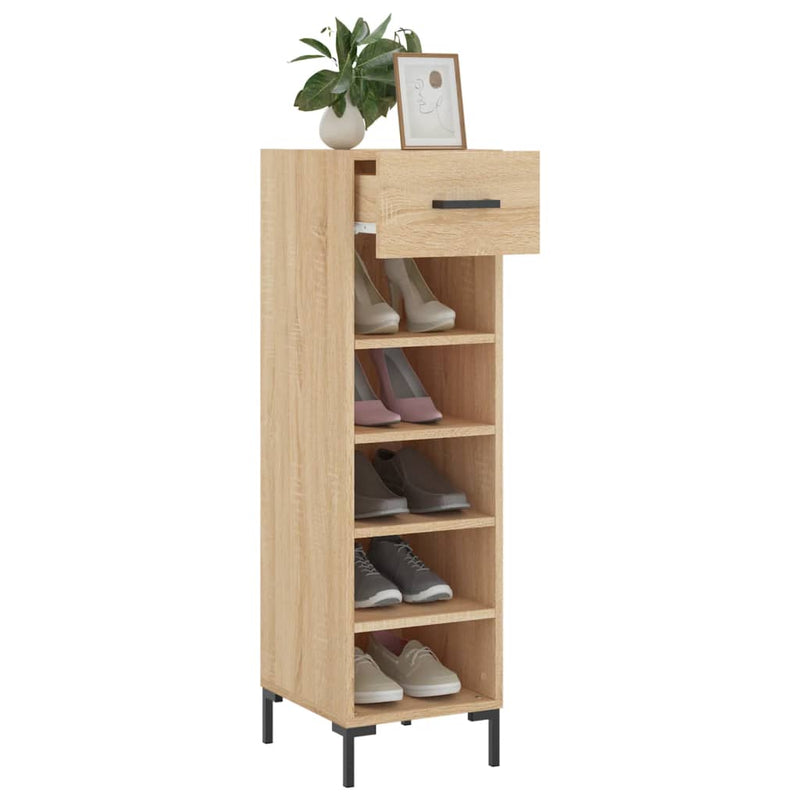 Shoe Cabinet Sonoma Oak 30x35x105 cm Engineered Wood