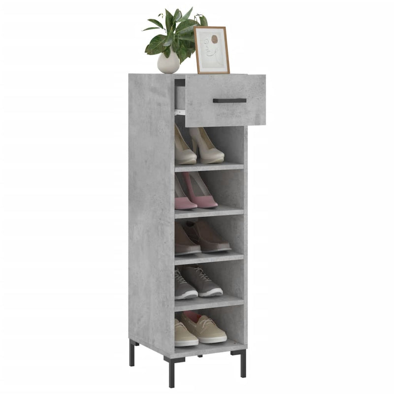 Shoe Cabinet Concrete Grey 30x35x105 cm Engineered Wood