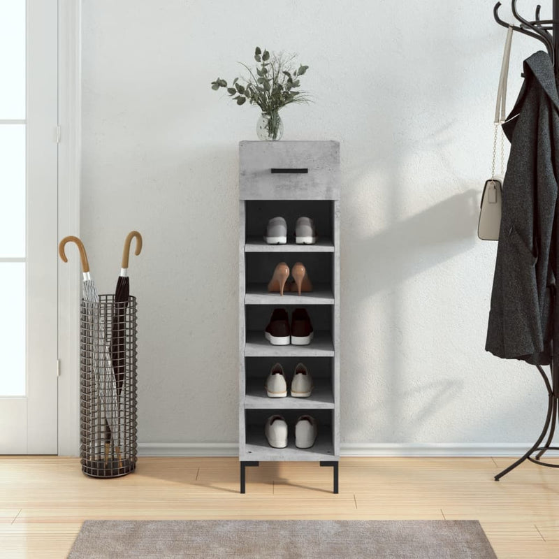 Shoe Cabinet Concrete Grey 30x35x105 cm Engineered Wood