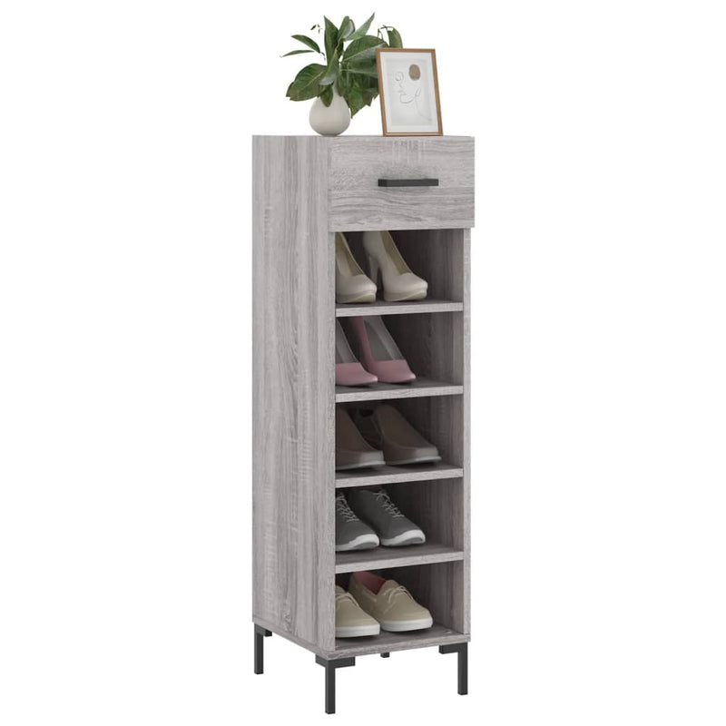 Shoe Cabinet Grey Sonoma 30x35x105 cm Engineered Wood