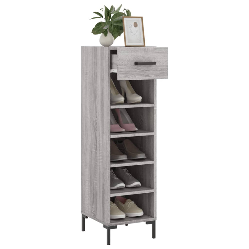 Shoe Cabinet Grey Sonoma 30x35x105 cm Engineered Wood