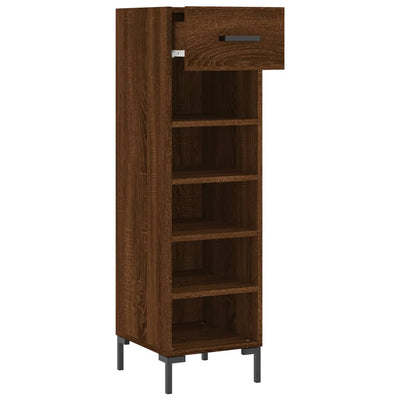 Shoe Cabinet Brown Oak 30x35x105 cm Engineered Wood