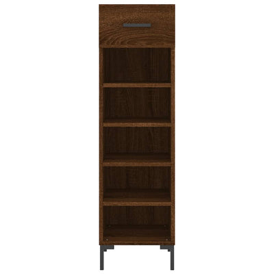 Shoe Cabinet Brown Oak 30x35x105 cm Engineered Wood