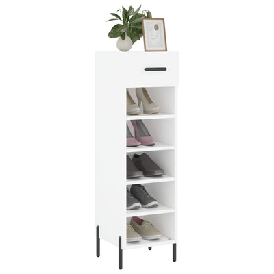 Shoe Cabinet White 30x35x105 cm Engineered Wood