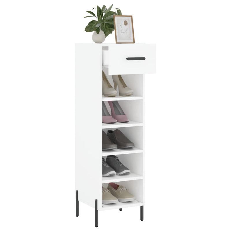 Shoe Cabinet White 30x35x105 cm Engineered Wood