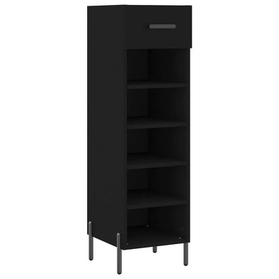 Shoe Cabinet Black 30x35x105 cm Engineered Wood