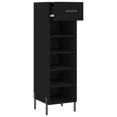 Shoe Cabinet Black 30x35x105 cm Engineered Wood