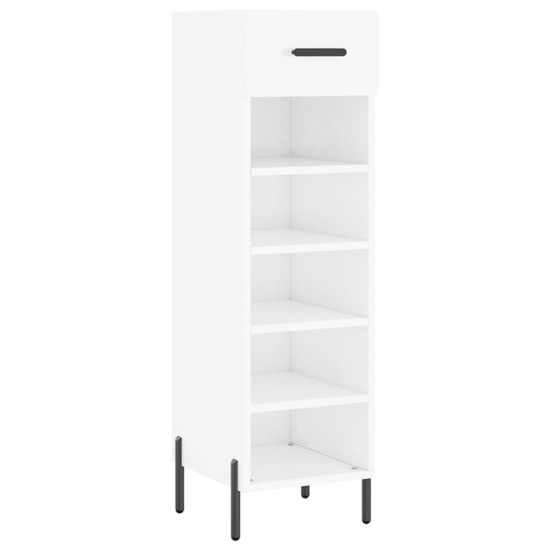 Shoe Cabinet High Gloss White 30x35x105 cm Engineered Wood