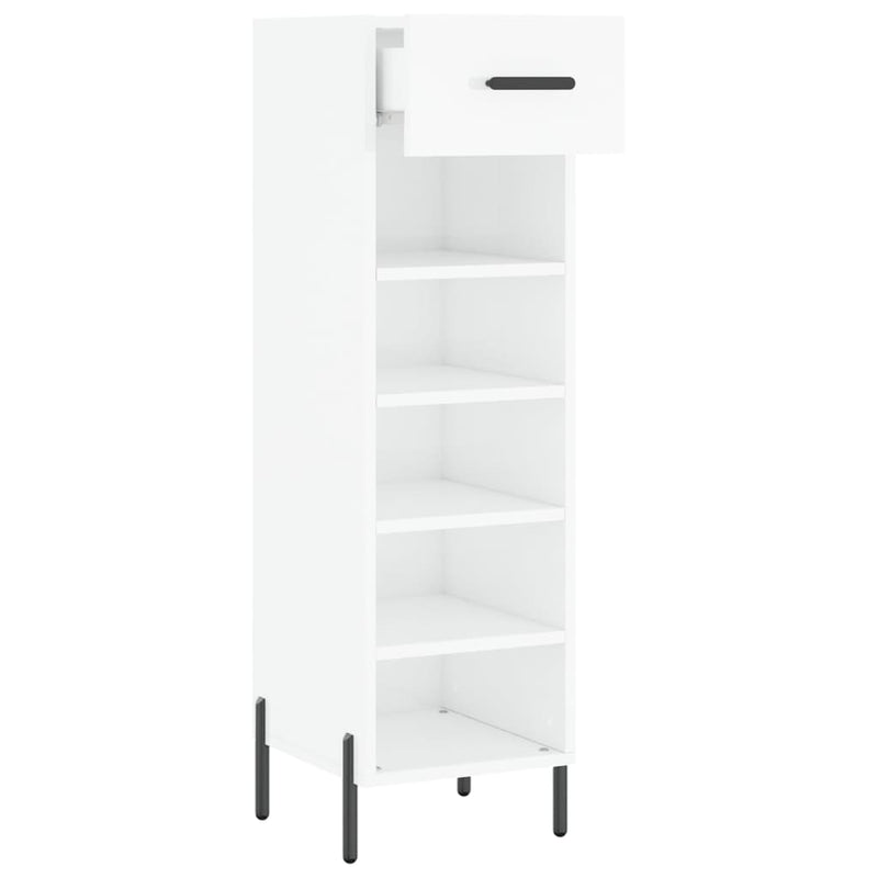 Shoe Cabinet High Gloss White 30x35x105 cm Engineered Wood