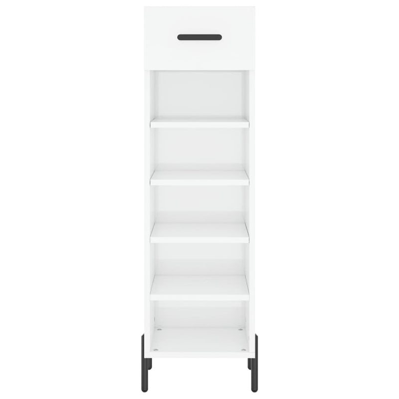 Shoe Cabinet High Gloss White 30x35x105 cm Engineered Wood