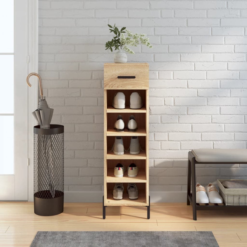 Shoe Cabinet Sonoma Oak 30x35x105 cm Engineered Wood