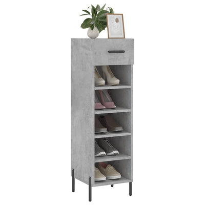 Shoe Cabinet Concrete Grey 30x35x105 cm Engineered Wood