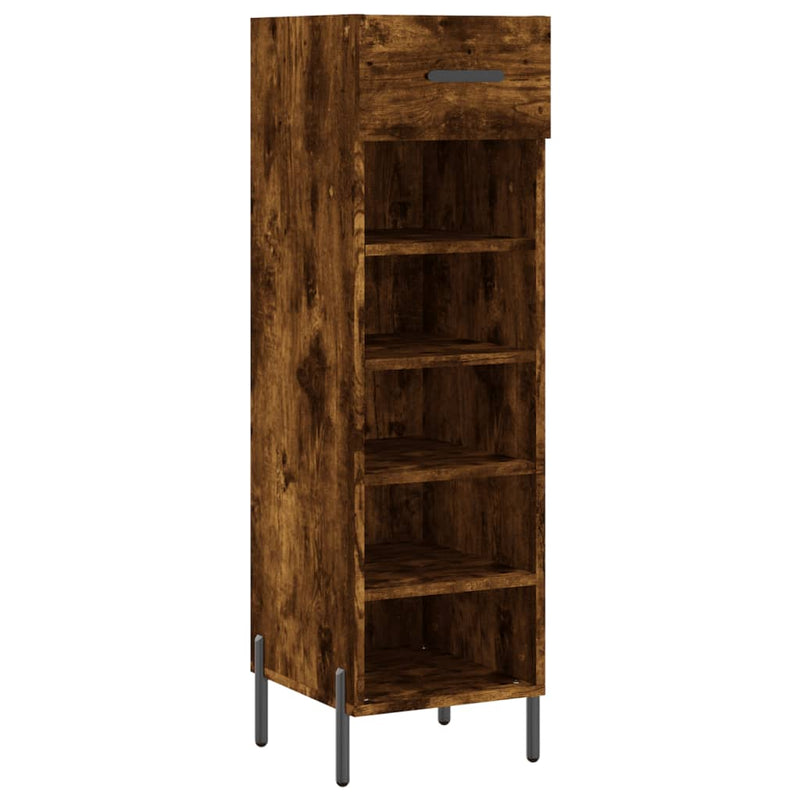 Shoe Cabinet Smoked Oak 30x35x105 cm Engineered Wood