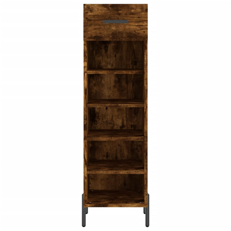 Shoe Cabinet Smoked Oak 30x35x105 cm Engineered Wood