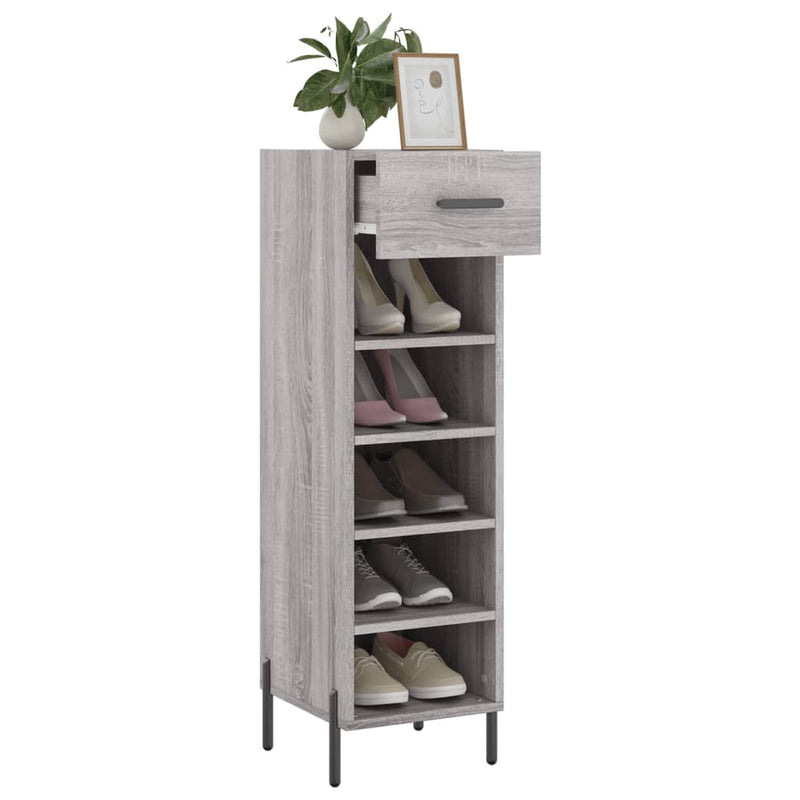 Shoe Cabinet Grey Sonoma 30x35x105 cm Engineered Wood