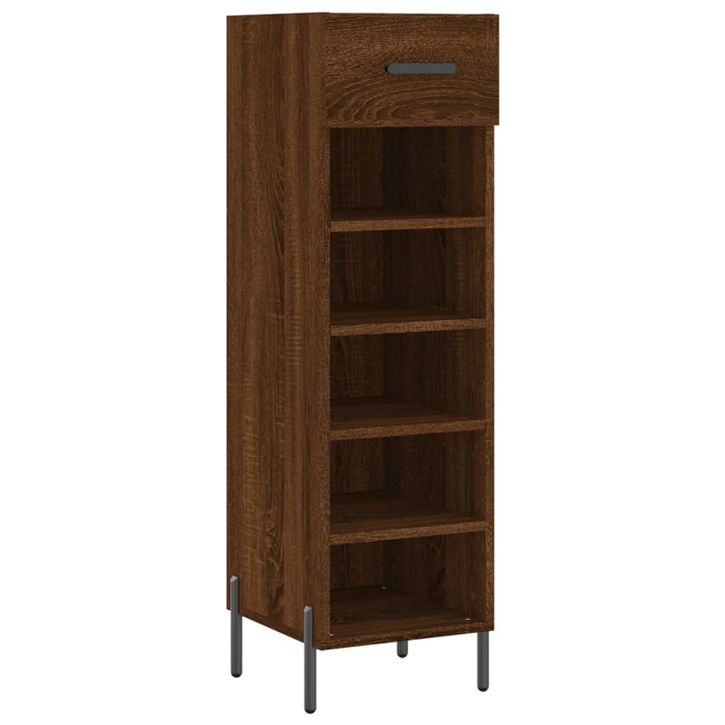 Shoe Cabinet Brown Oak 30x35x105 cm Engineered Wood