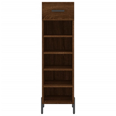 Shoe Cabinet Brown Oak 30x35x105 cm Engineered Wood