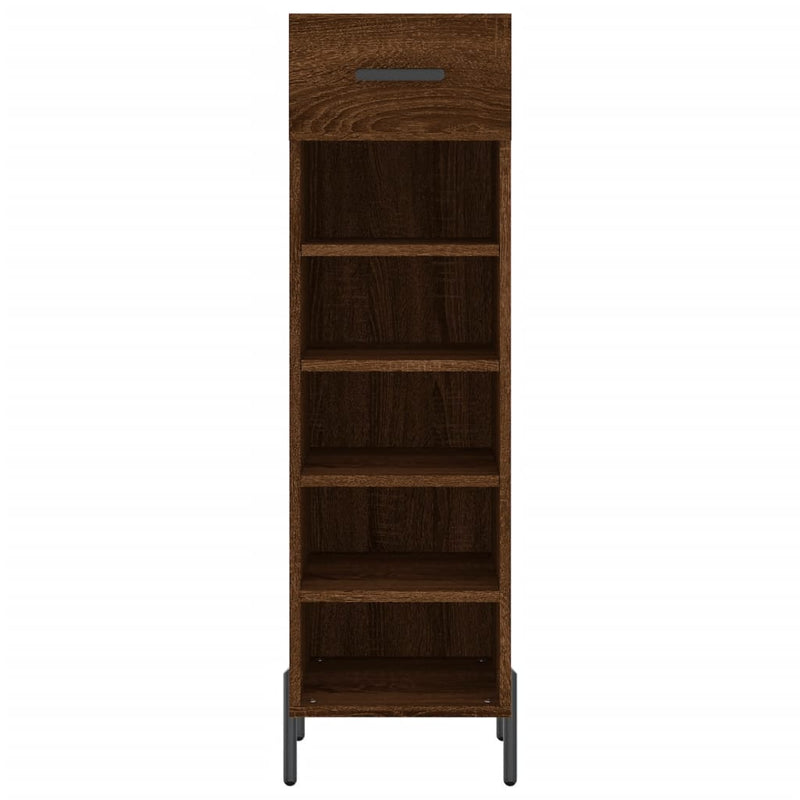 Shoe Cabinet Brown Oak 30x35x105 cm Engineered Wood