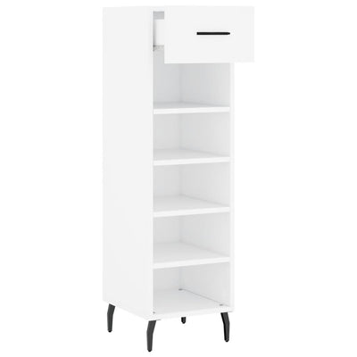 Shoe Cabinet White 30x35x105 cm Engineered Wood