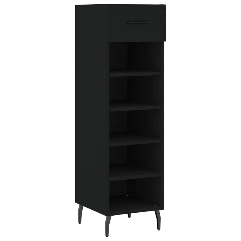 Shoe Cabinet Black 30x35x105 cm Engineered Wood