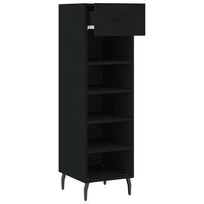 Shoe Cabinet Black 30x35x105 cm Engineered Wood