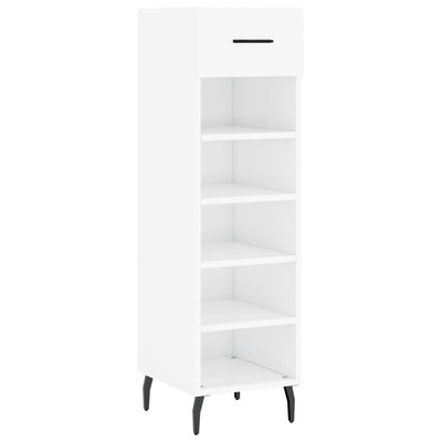 Shoe Cabinet High Gloss White 30x35x105 cm Engineered Wood