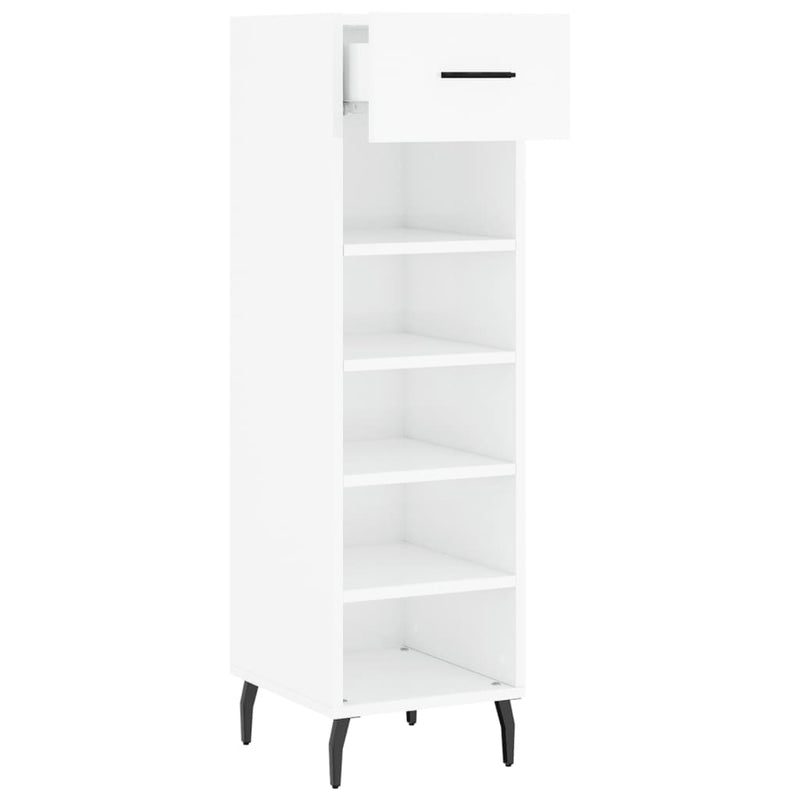 Shoe Cabinet High Gloss White 30x35x105 cm Engineered Wood