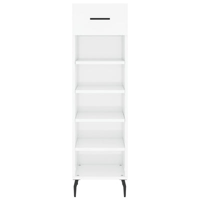 Shoe Cabinet High Gloss White 30x35x105 cm Engineered Wood