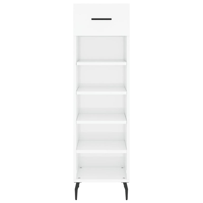 Shoe Cabinet High Gloss White 30x35x105 cm Engineered Wood