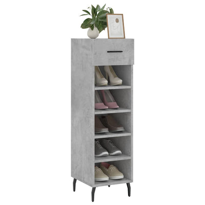 Shoe Cabinet Concrete Grey 30x35x105 cm Engineered Wood