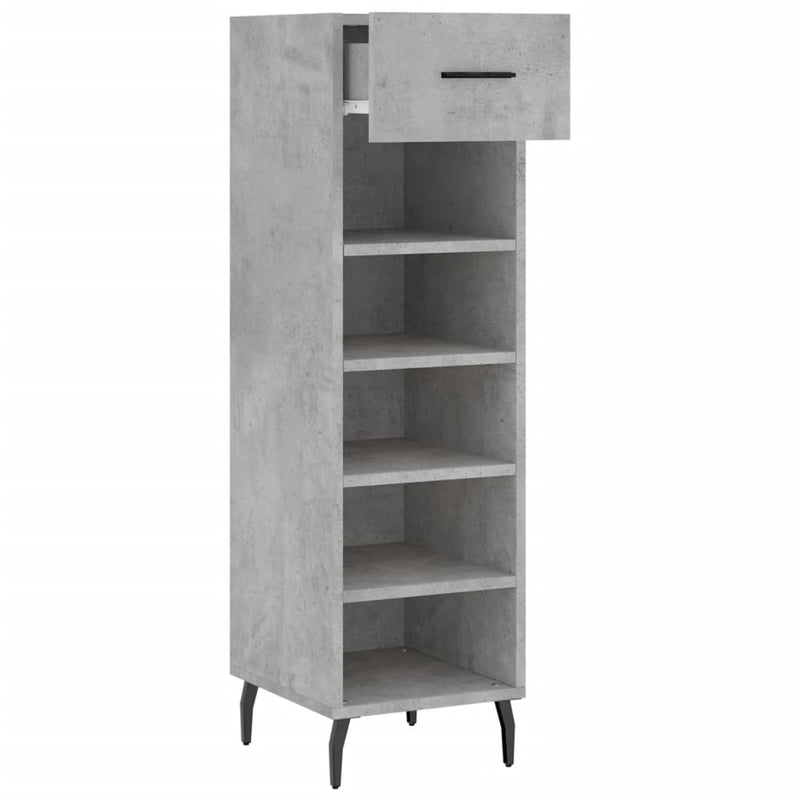 Shoe Cabinet Concrete Grey 30x35x105 cm Engineered Wood