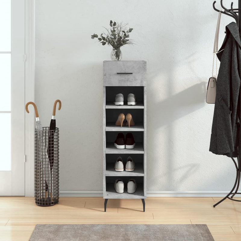 Shoe Cabinet Concrete Grey 30x35x105 cm Engineered Wood