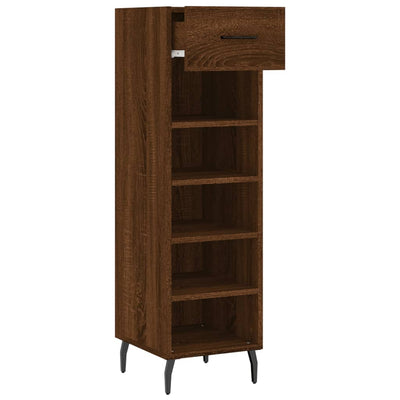 Shoe Cabinet Brown Oak 30x35x105 cm Engineered Wood