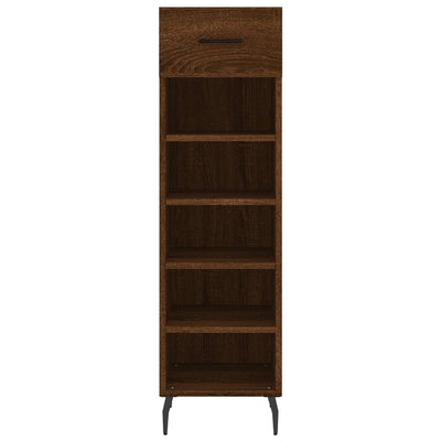 Shoe Cabinet Brown Oak 30x35x105 cm Engineered Wood