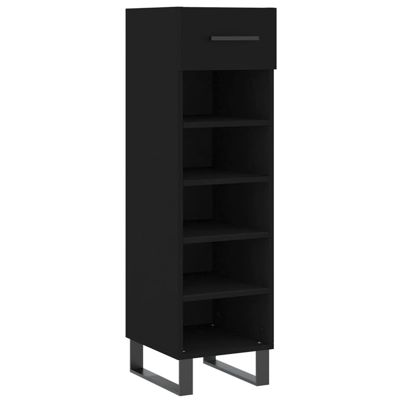 Shoe Cabinet Black 30x35x105 cm Engineered Wood