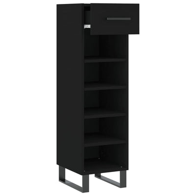 Shoe Cabinet Black 30x35x105 cm Engineered Wood