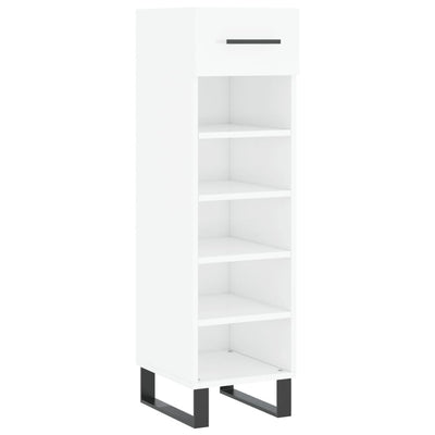 Shoe Cabinet High Gloss White 30x35x105 cm Engineered Wood