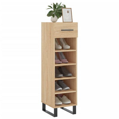 Shoe Cabinet Sonoma Oak 30x35x105 cm Engineered Wood