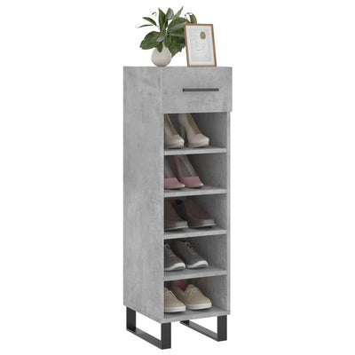 Shoe Cabinet Concrete Grey 30x35x105 cm Engineered Wood