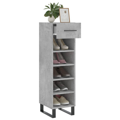 Shoe Cabinet Concrete Grey 30x35x105 cm Engineered Wood