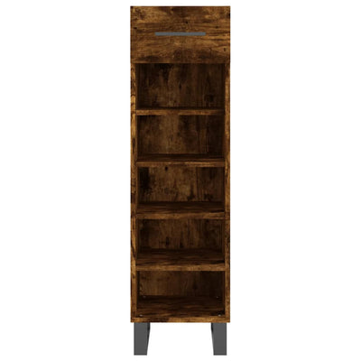 Shoe Cabinet Smoked Oak 30x35x105 cm Engineered Wood