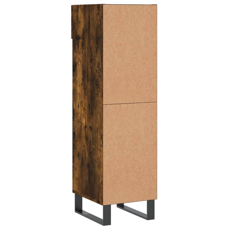 Shoe Cabinet Smoked Oak 30x35x105 cm Engineered Wood